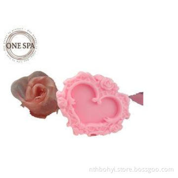 Rose Essential Oil Heart Shape Natural Glycerin Bath Soap w